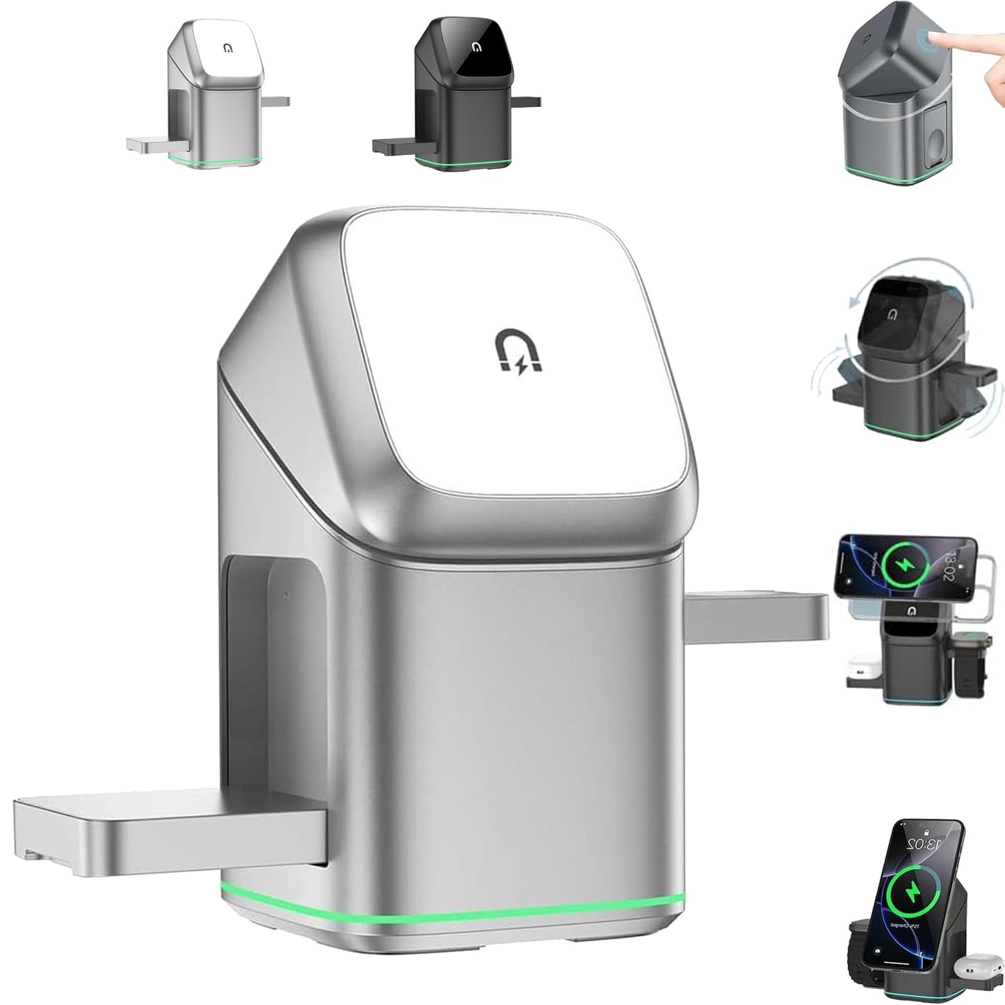 Chargeur wireless rotatif 3 en 1