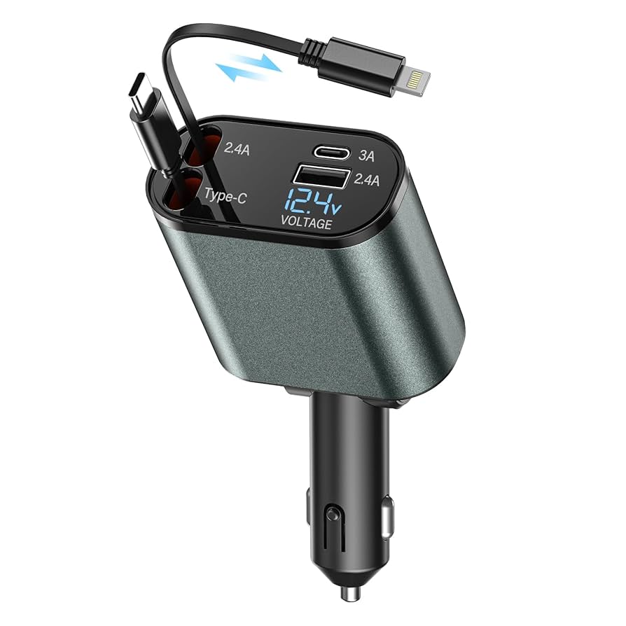 Chargeur retractable 4 en 1