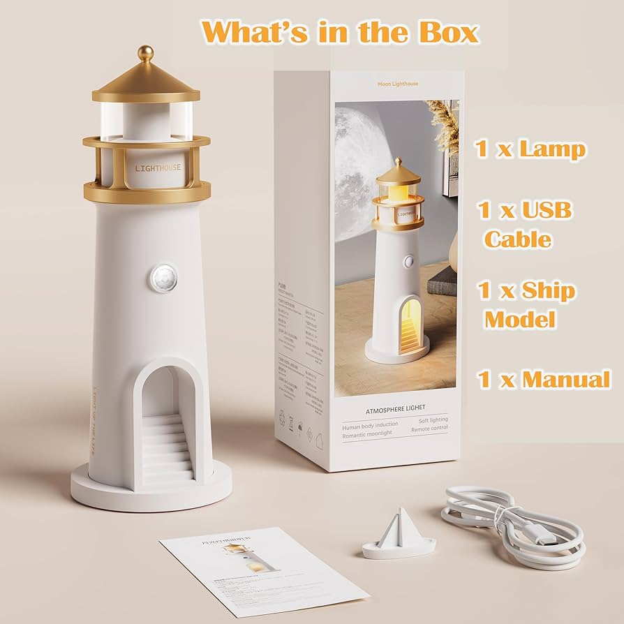 Lampe décorative avec projection lune et Bluetooth speaker