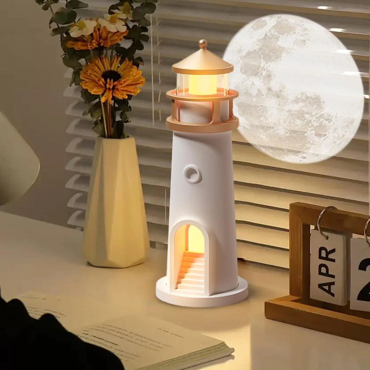 Lampe décorative avec projection lune et Bluetooth speaker