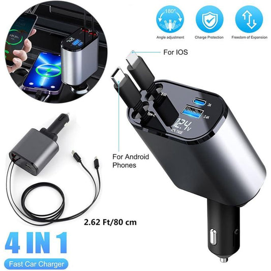 Chargeur retractable 4 en 1