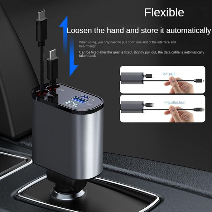 Chargeur retractable 4 en 1