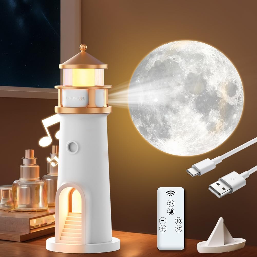 Lampe décorative avec projection lune et Bluetooth speaker