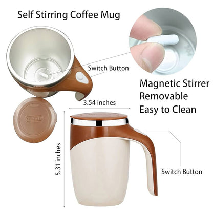 Tasse Auto-Mélangeuse – Mug Électrique avec Agitateur Magnétique Amovible